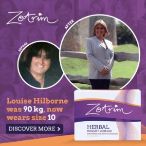 Zotrim customer before and after photo of Louise Hilborne 