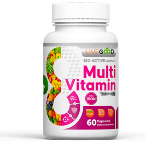 LiveGood Bio-Active Complete Multi-Vitamin for Women with Iron